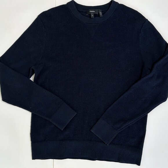 Theory Myhlo Breach Crewneck Sweater Navy Size M - Picture 6 of 10